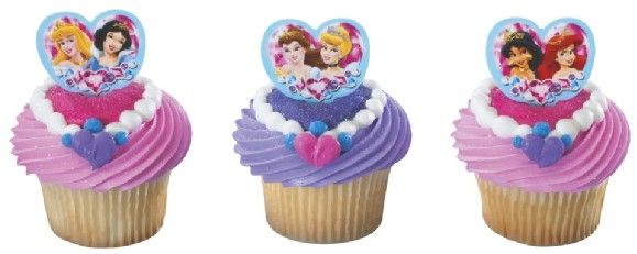 Set of 12 Disney Princesses cupcake toppers