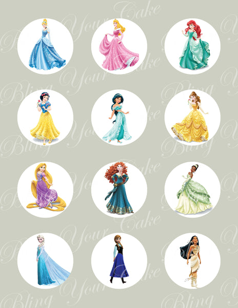 Disney Princess Edible Icing Sheet Cupcake, Cookie, & Cake Pop Decor T –  Bling Your Cake