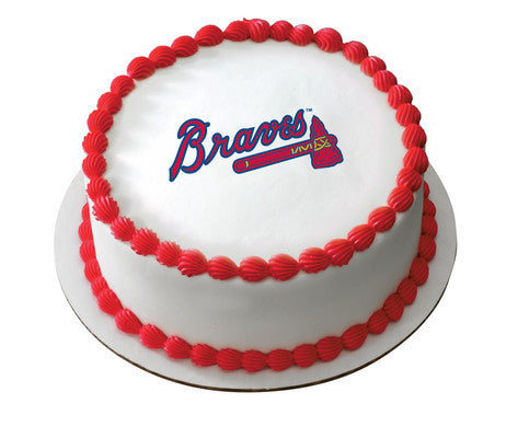 MLB Atlanta Braves Logo Edible Icing Sheet Cake Decor Topper – Bling Your  Cake