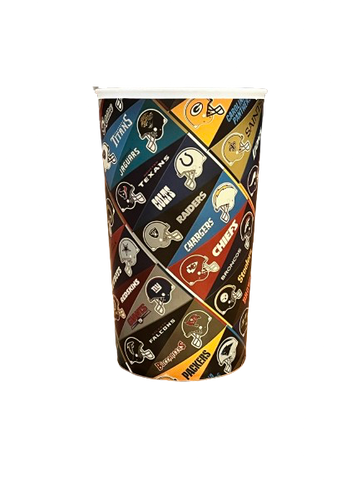 NFL Football Keepsake Cup featuring flags and helmets