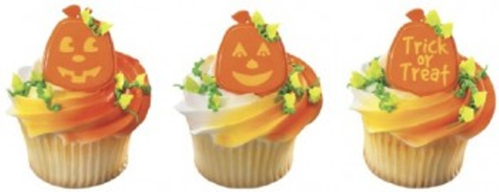 24 Pumpkin Faces Cupcake Rings