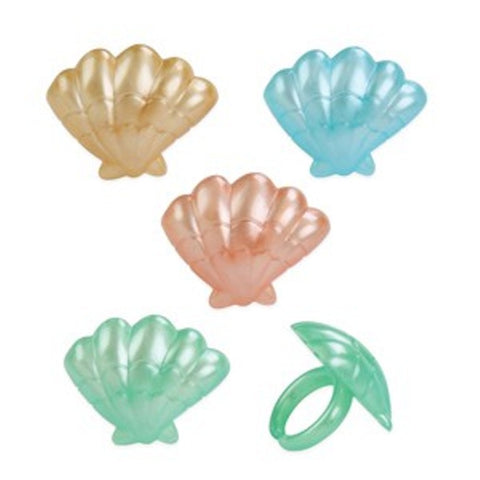 24 Pastel Shell Cupcake Rings