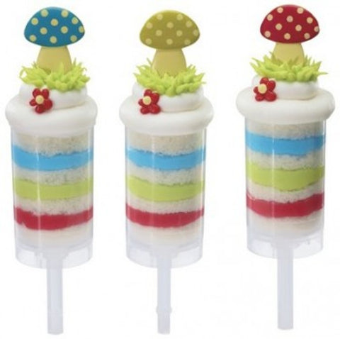 24 Polka Dot Mushroom Cupcake Picks