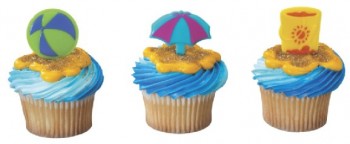 24 Sand Toys Cupcake Picks