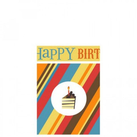 Birthday Striped Cake Tablecover