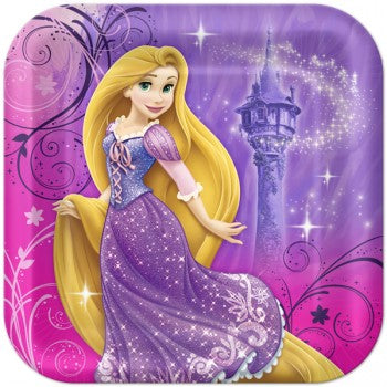 Disney Tangled Rapunzel Sparkle Square Dinner Plates