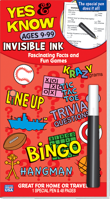 Yes & Know Invisible Ink Game Book Ages 9-99