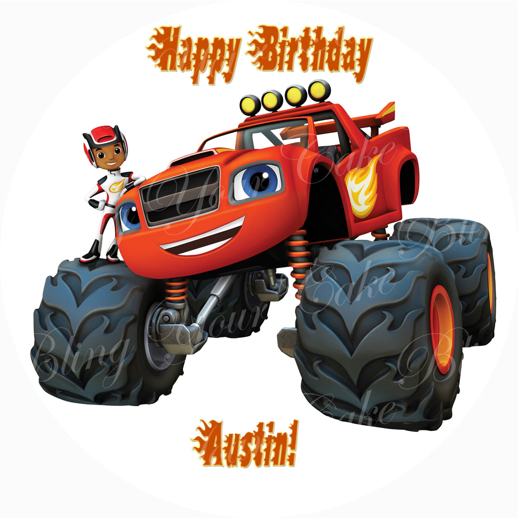 Blaze and the Monster Machines illustration, Frosting & Icing Birthday cake  Nickelodeon Wedding cake topper, blaze, candle, cake Decorating, computer  Wallpaper png | PNGWing