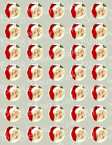 Santa Clause Edible Icing Cake Pop Decor Toppers - CHR2E