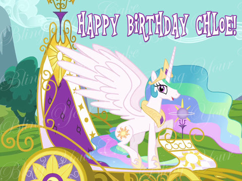 My Little Princess Celestia Edible Icing Sheet Cake Decor Topper - MLP25