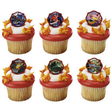 24 Disney Planes 2 Piston Peaks Rescue Dusty & Friends Cupcake Topper Rings