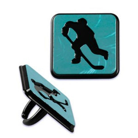 24 Hockey Silhouette Cupcake Rings