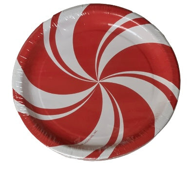 Christmas Peppermint Swirl Dessert Plates