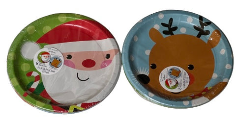 Christmas Charmers Santa Claus and Reindeer Dinner Plates