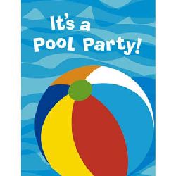 Pool Party Birthday Party Birthday Invitations