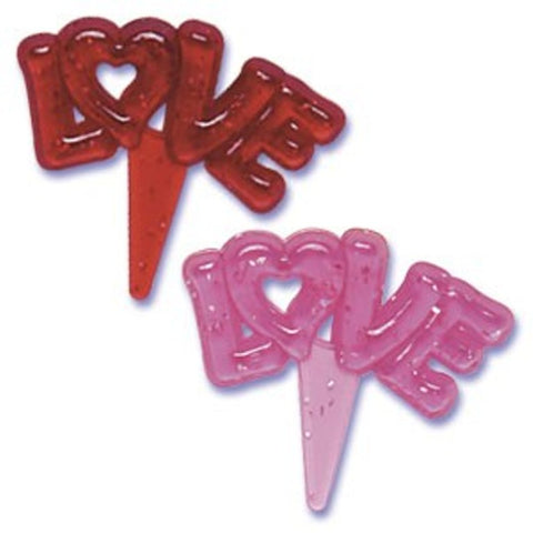 24 Love Glitter Jewel Cupcake Picks