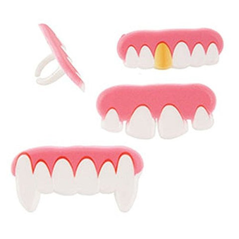 24 Silly Teeth Cupcake Rings